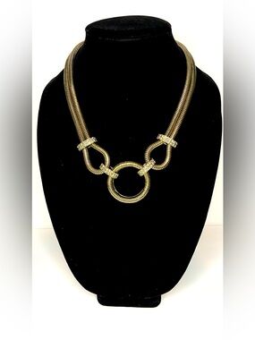 Gold-Tone Linked Circle Statement Necklace - Women Jewelry